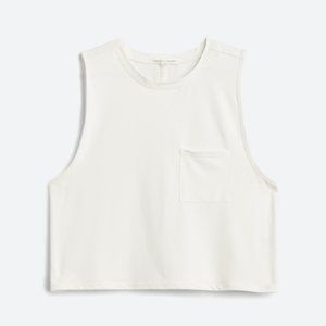Threads for Thought White Crop Tank